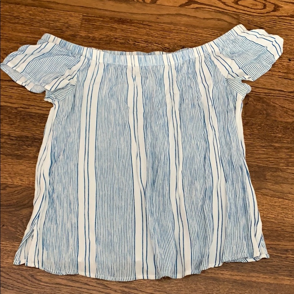 STRIPED OFF THE SHOULDER TOP